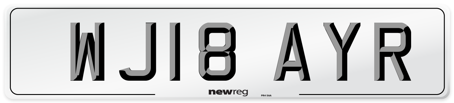 WJ18 AYR Number Plate from New Reg